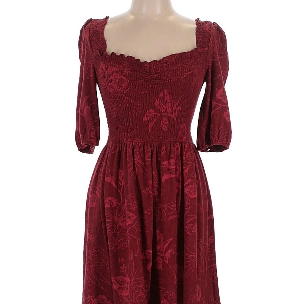 Roxy Burgundy Long Sleeve Dress